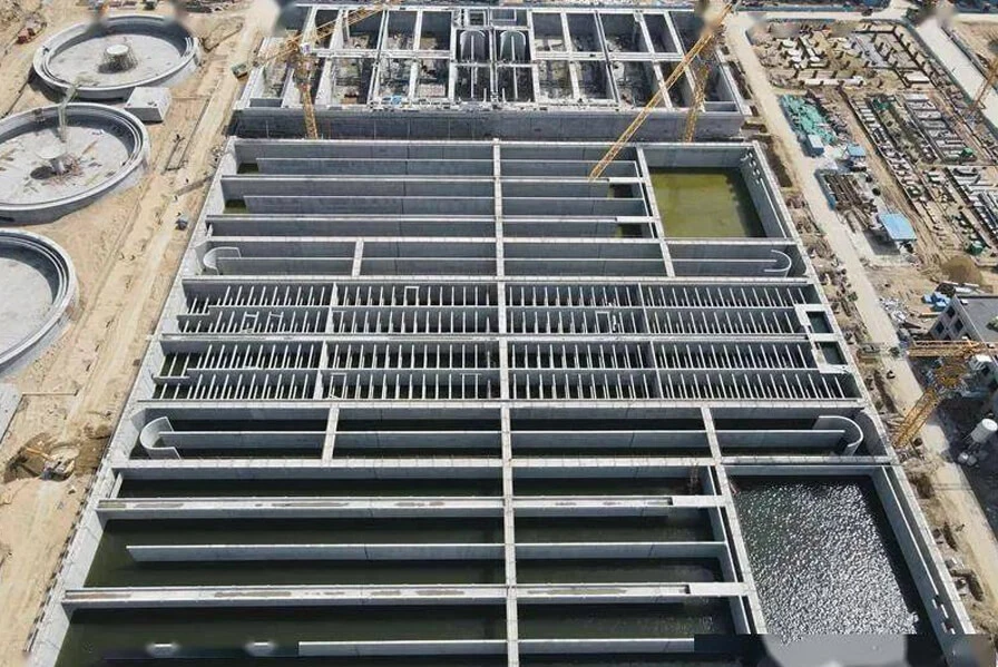 Shandong Yulong Petro chemical Industrial Park Kläranlage Projekt-Kläranlage Sekundärsediment ations tanks chlamm tank und Abschaum tank pipeline
